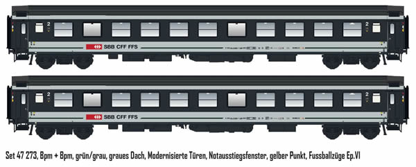 LS Models 47273 - 2pc Passenger Coach Set Bpm + Bpm